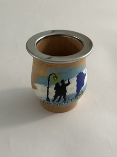 Mate algarrobo bandera argentina - Jiron del cielo