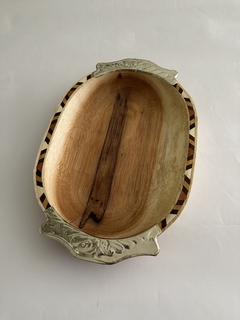 Batea / Bandeja de madera y alpaca de 40 cm en internet
