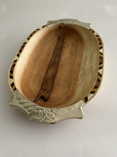 Batea / Bandeja de madera y alpaca de 40 cm - Jiron del cielo
