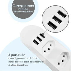 Torre de Tomadas Retrátil + USB com Filtro de Linha Padrão Brasil de 2 Metros - online store