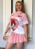 Camiseta T-Shirt Rosa/Branco Meninas Super Poderosas