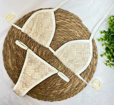 Biquni Fita Croche off White