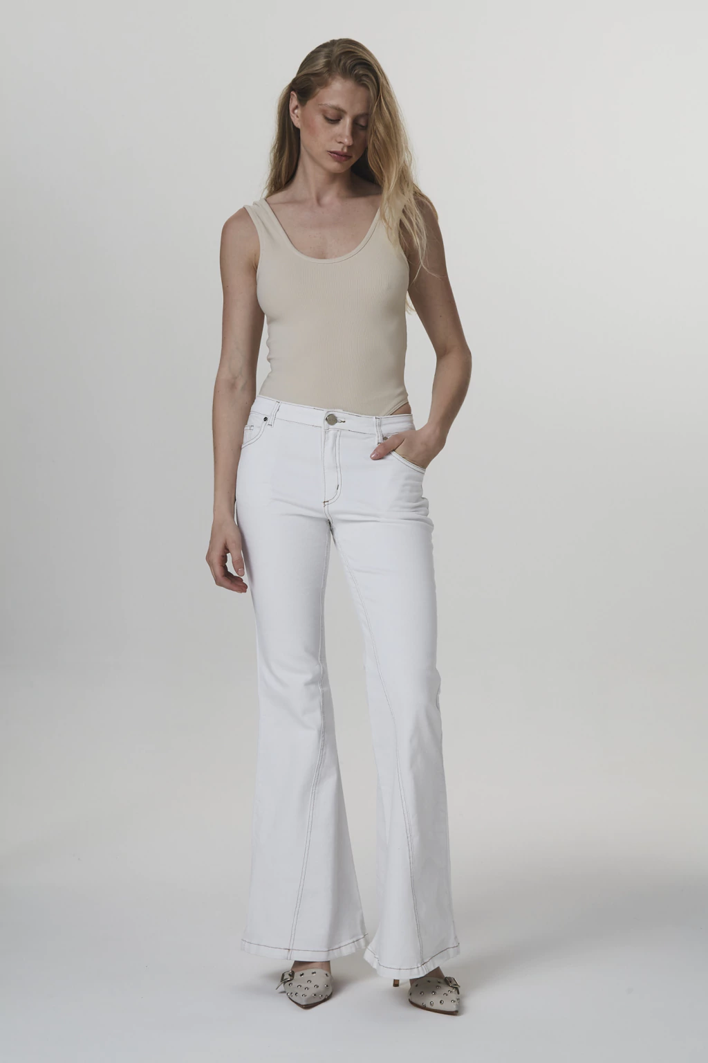 WIDE LEG BLANCO ELASTIZADO