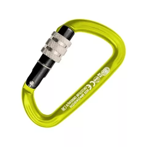 MOSQUETÓN CON SEGURO KONG TRAPPER SCREW AMARILLO