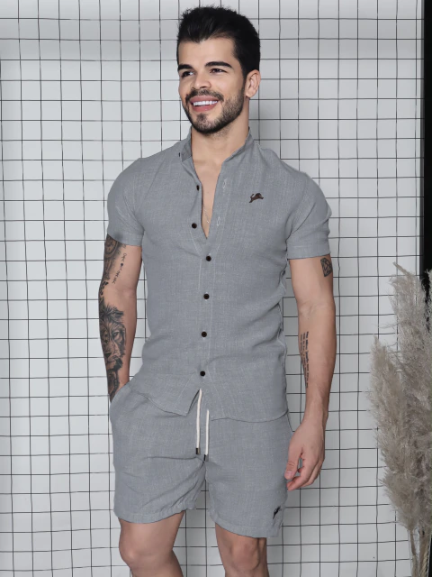 CONJUNTO PREMIUM DE LINHO CINZA