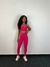 Conjunto de Calça Aurora Microcanelado Rosa de Alta Compressão na internet