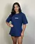 Tshirt Oversized "It's a good day for a leg day" Azul Marinho na internet