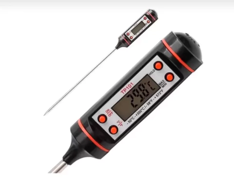 Termômetro Digital Espeto Culinário Alimentos Cozinha -50 °C + 300 °C com Certificado de Calibração