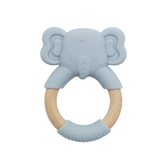 Mordillo Elefante Silicona con anillo de madera - comprar online