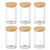 Kit 6 Pote de Vidro Hermético 150ml 110ml 200ml Bambu Mantimento Tempero