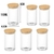 Kit 6 Pote de Vidro Hermético 150ml 110ml 200ml Bambu Mantimento Tempero - Kuki Cortadores