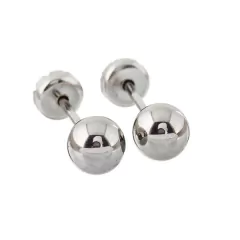 Aritos Silver Ball Varios Tamaños - tienda online