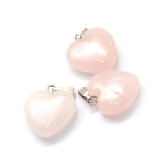 Collar Corazón de Piedra Natural Cuarzo Rosa en internet
