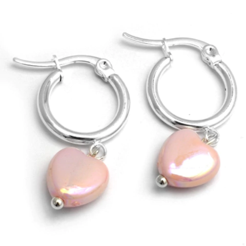 Argollas Corazon Nacar Rosa