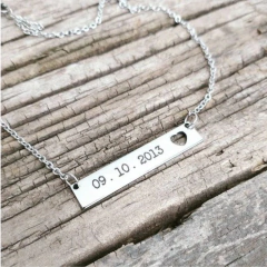 Collar Barrita Heart Acero Quirúrgico