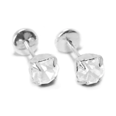 Aritos Strass Engarzado Plata 925