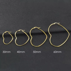 Aros Corazon Argolla Dorados - comprar online