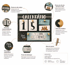 Calendário Permanente MDF de Mesa com Frases na internet