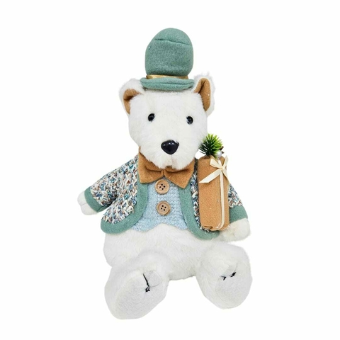 Boneco Urso Macho Natal Sentado 24cm
