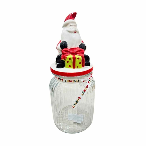Pote de Vidro 900ml Natal C/ Tampa