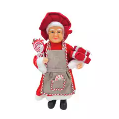 Mamãe Noel Natal Em Pé Vermelho 45cm