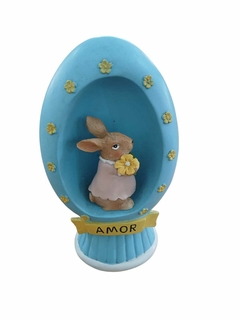Enfeite de Páscoa coelho Azul 19,5 x 11 x 8,5 cm