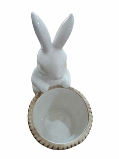 Vaso Decorativo de Páscoa Branco Bege Cerâmica 14,5 x 8,8 x 16 cm na internet