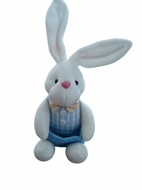 Enfeite de Páscoa Coelho Pelúcia Sentado macho 28 cm