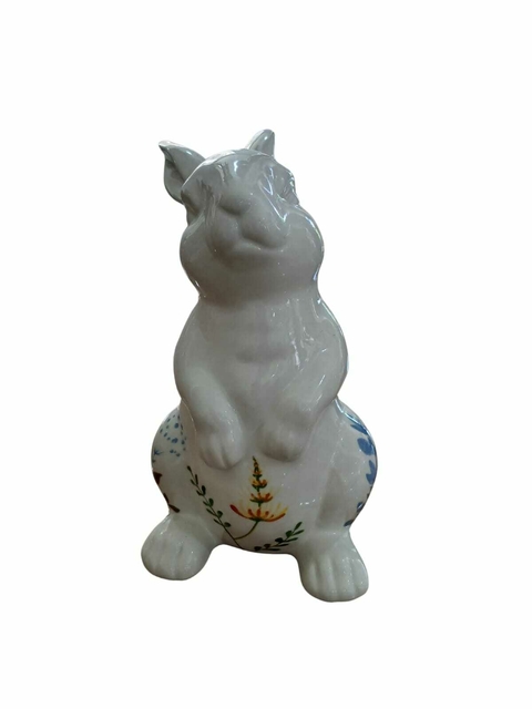 Coelho Decorativo de Páscoa Cerâmica 22 x 12 x 11,5 cm