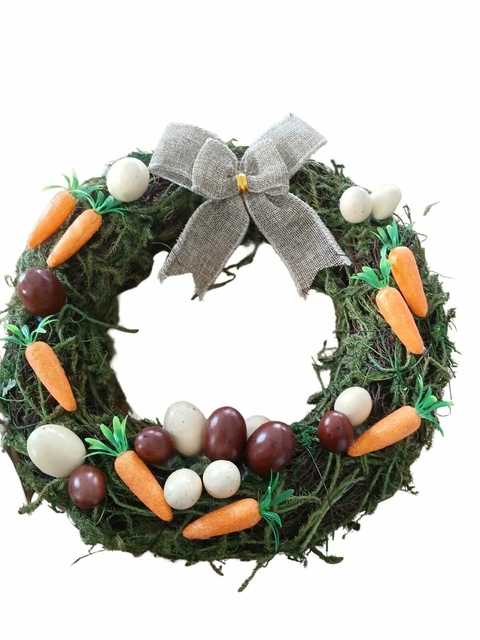 Guirlanda De Páscoa com Ovos e cenoura Palha 30 cm - comprar online