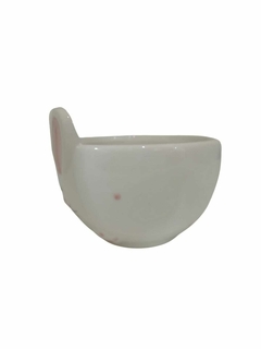 Bowl coelho/ vaso decorativo de Páscoa Branco com Rosa 9 cm