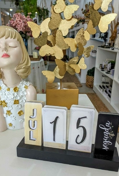 CALENDÁRIO PERMANENTE DE MESA PRETO 12,5X22X5 - loja online