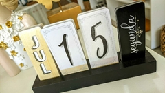 CALENDÁRIO PERMANENTE DE MESA PRETO 12,5X22X5