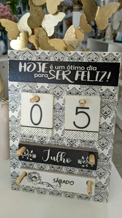 CALENDÁRIO PERMANENTE DE MESA ARABESCO PRETO - loja online