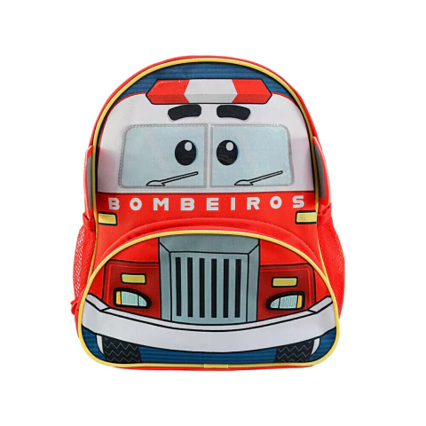 Mochila Infantil De Alças Bombeiro Reforçada