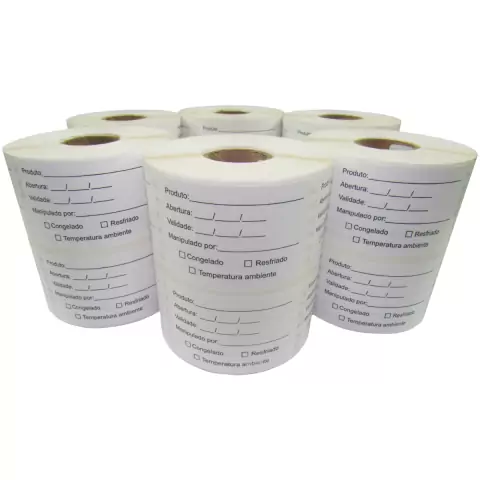 Kit 5 Rolos Etiqueta Validade Congelamento Bopp