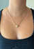 Colar Pingente Redondo Cravejado Ouro 18k - Jessli Acessórios Finos