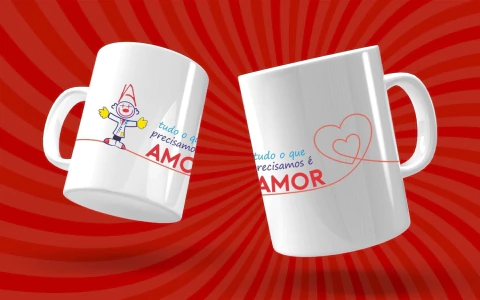Caneca Ceramica Branca Tudo que precisamos é amor