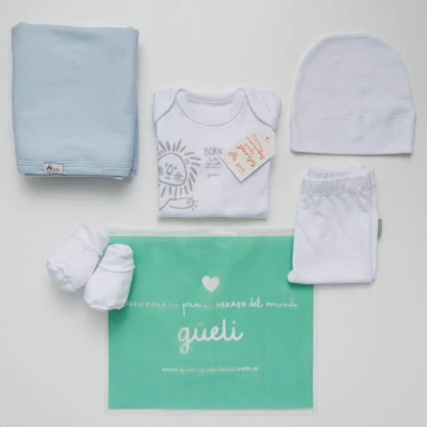LEONCITO CELESTE • NEW BORN 2025 / AJUAR 5 PIEZAS - comprar online