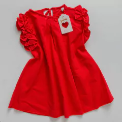 ROJO | VESTIDO GASA VOLADITOS en internet