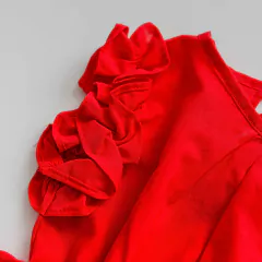 ROJO | VESTIDO GASA VOLADITOS - tienda online