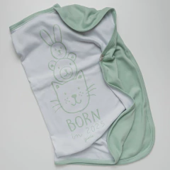 ANIMALITOS (AQUA) | MANTA DOBLE ALGODON - comprar online