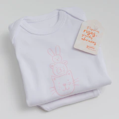 PILA DE ANIMALITOS ROSA (blanco) | AJUAR 2 PIEZAS