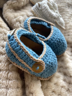 ESCARPIN TEJIDO AZULINO HEBILLA