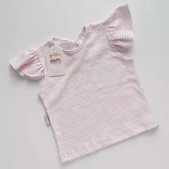 OUTLET! REMERA VOLADITOS RAYITAS ROSAS - comprar online