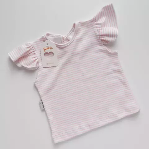 OUTLET! REMERA VOLADITOS RAYITAS ROSAS - comprar online