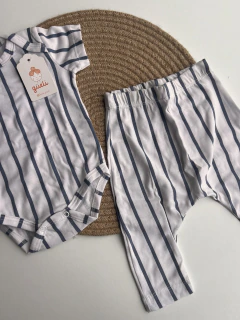RAYITAS AZUL | BABUCHA JERSEY DE ALGODÓN