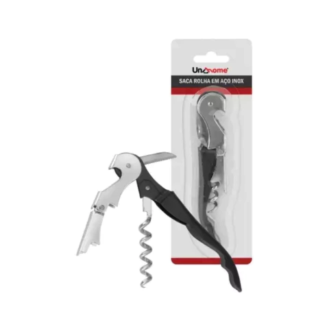 ABRIDOR SACA ROLHAS DE INOX TIPO CANIVETE
