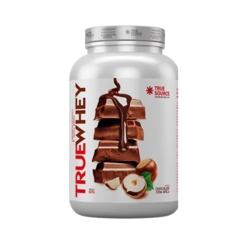 TRUE WHEY PROTEIN TRUE SOURCE® SABOR CHOCOLATE COM AVELÃ 837G