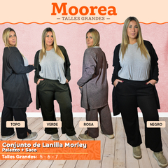 Conjunto Lanilla Saco y Palazzo Talle Grande - Moda para Mujeres de Talles Amplios